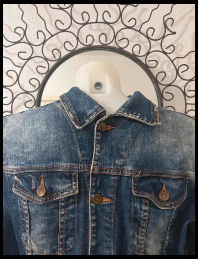 Faded vintage denim jacket - size m Zara Man Denim Wear – photo 2